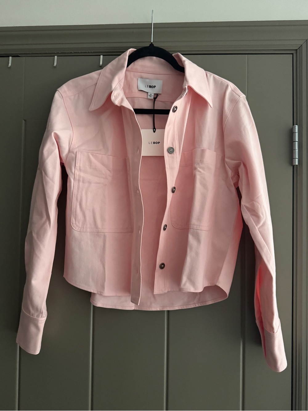 Le Bop Pink Button-Front Utility Jacket - Size Medium, NWT